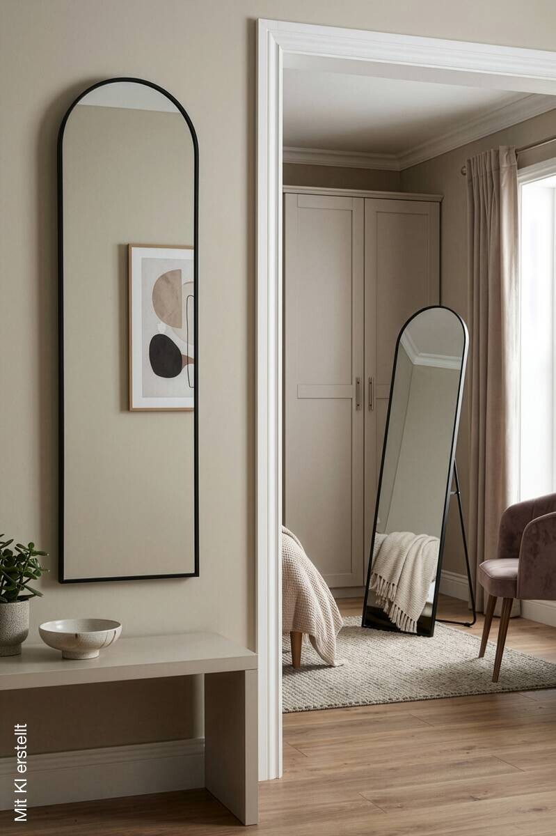 Mirrors & More Standspiegel Britt schwarz Metall B/H/T: ca. 40x160x3 cm