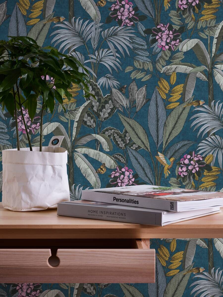 A.S.Creation Vliestapete grün blau gelb B/H/D: ca. 53x1005x8 cm