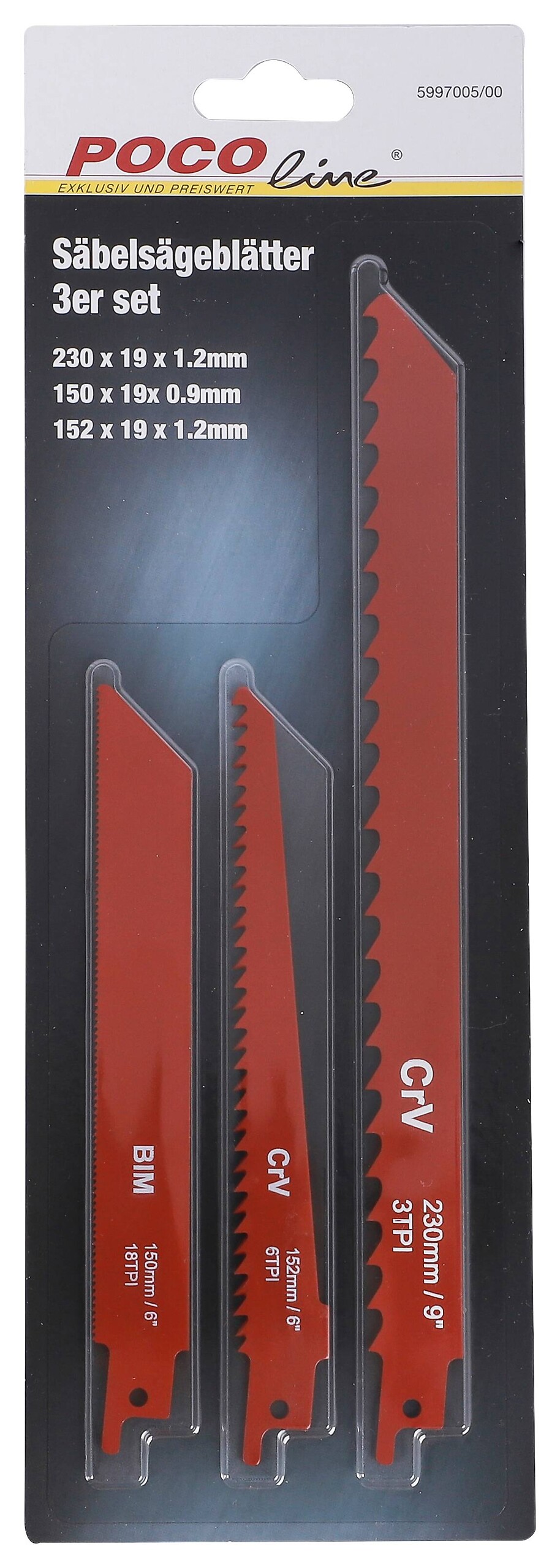 Säbelsägeblätter 3 tlg.