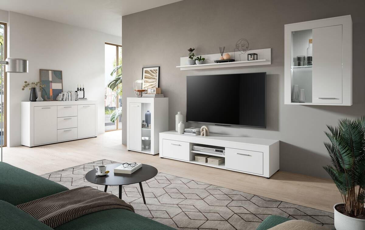 Wohnwand Jam weiß B/H/T: ca. 169x330x35 cm