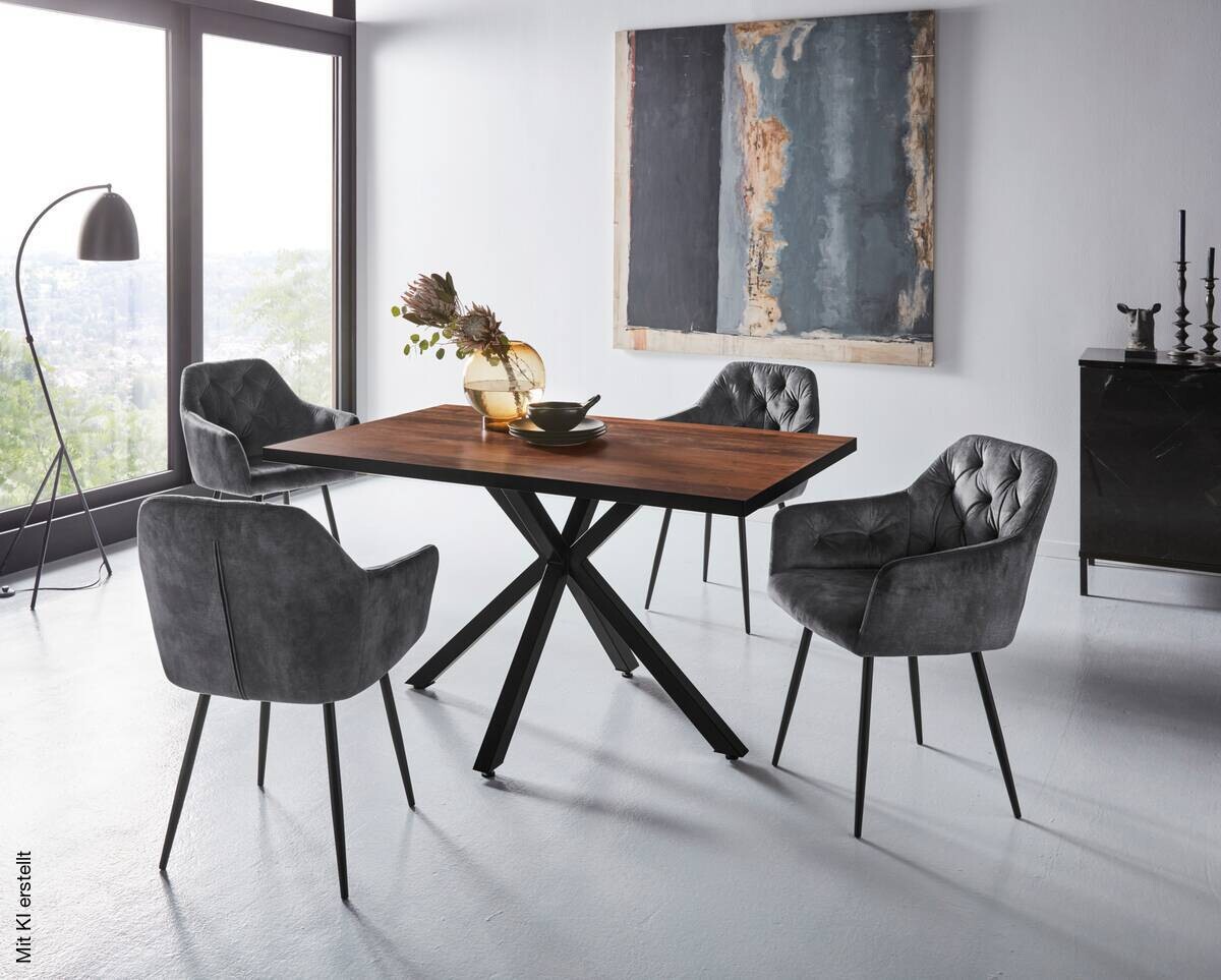 Essgruppe Cleo I anthrazit Holzwerkstoff B/H/T: ca. 140x76x90 cm