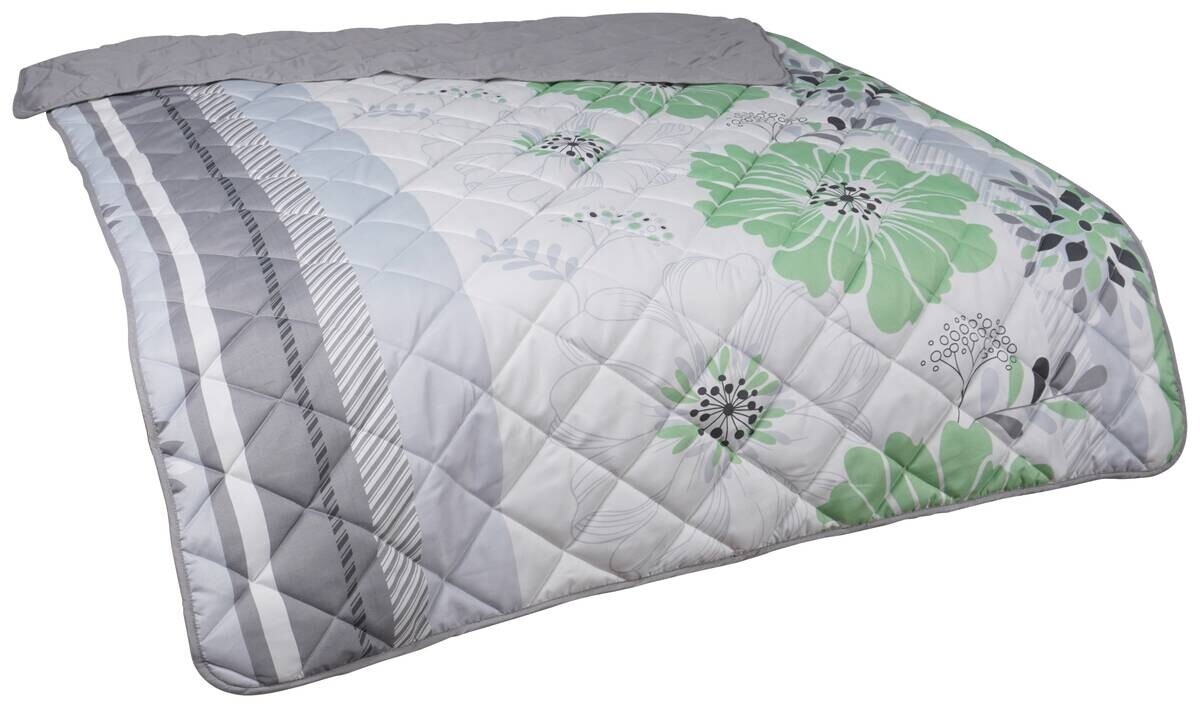 Steppbett grau 100% Polyester B/L: ca. 135x200 cm | grau, Gruen | 135,00/200,00 cm