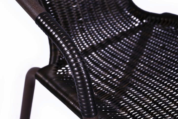 VCM Bistrostuhl dunkelbraun Polyrattan B/H/L: ca. 53x60x73 cm