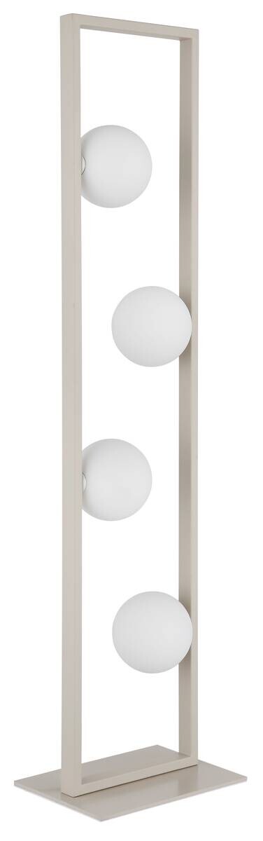 GLOBO Stehlampe Opal rostfarbig sand Glas Metall B/H/L: ca. 20x110x28 cm G9 4 Brennstellen