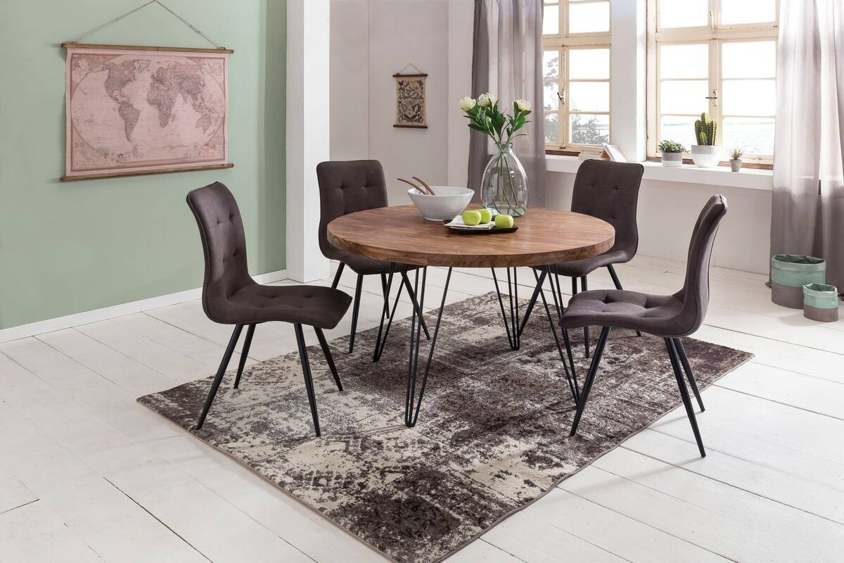 Esstisch natur schwarz matt H/D: ca. 78x120 cm