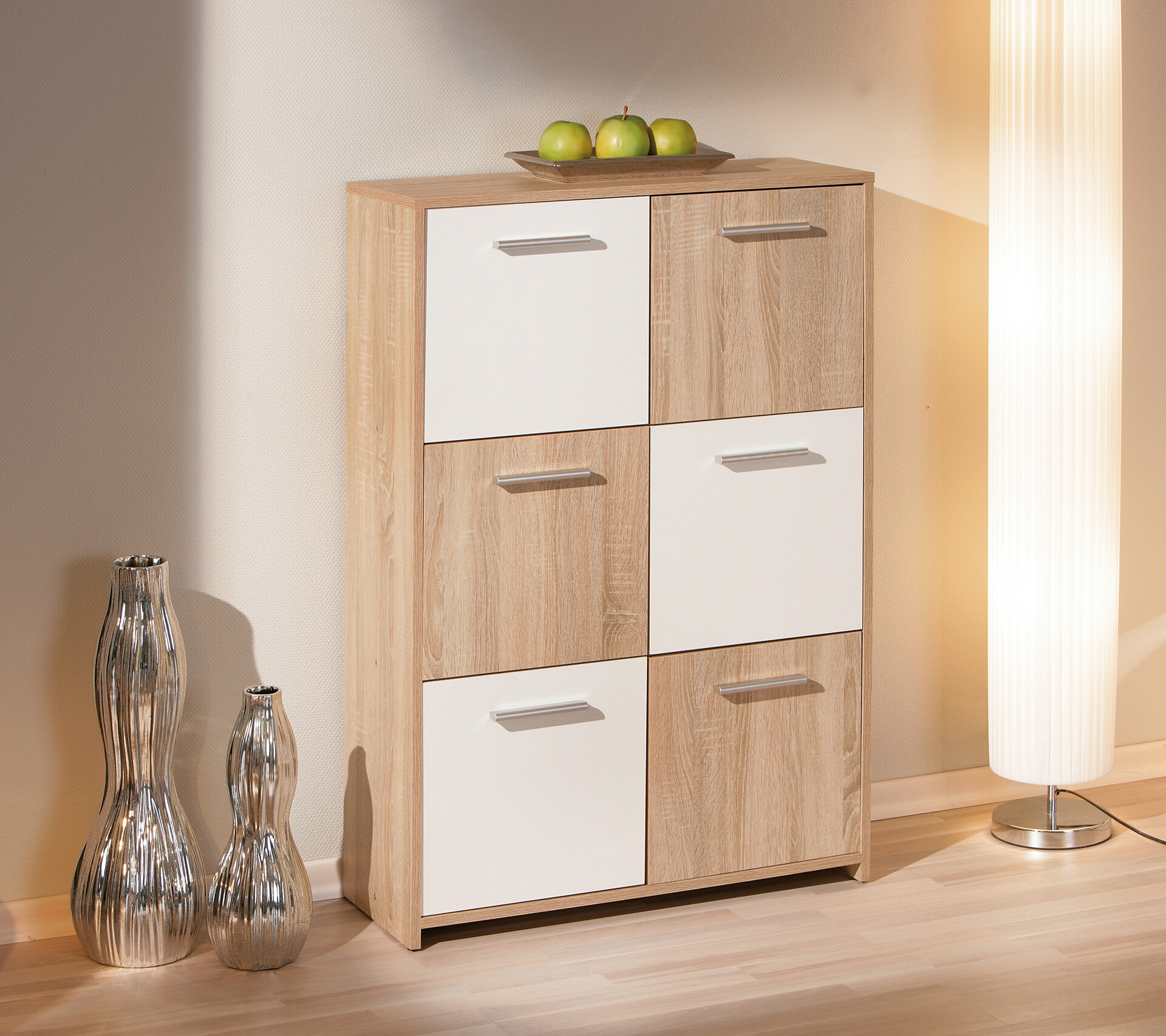 Kommode Egadi Eiche Sonoma Nachbildung weiß B/H/T: ca. 77x115x30 cm