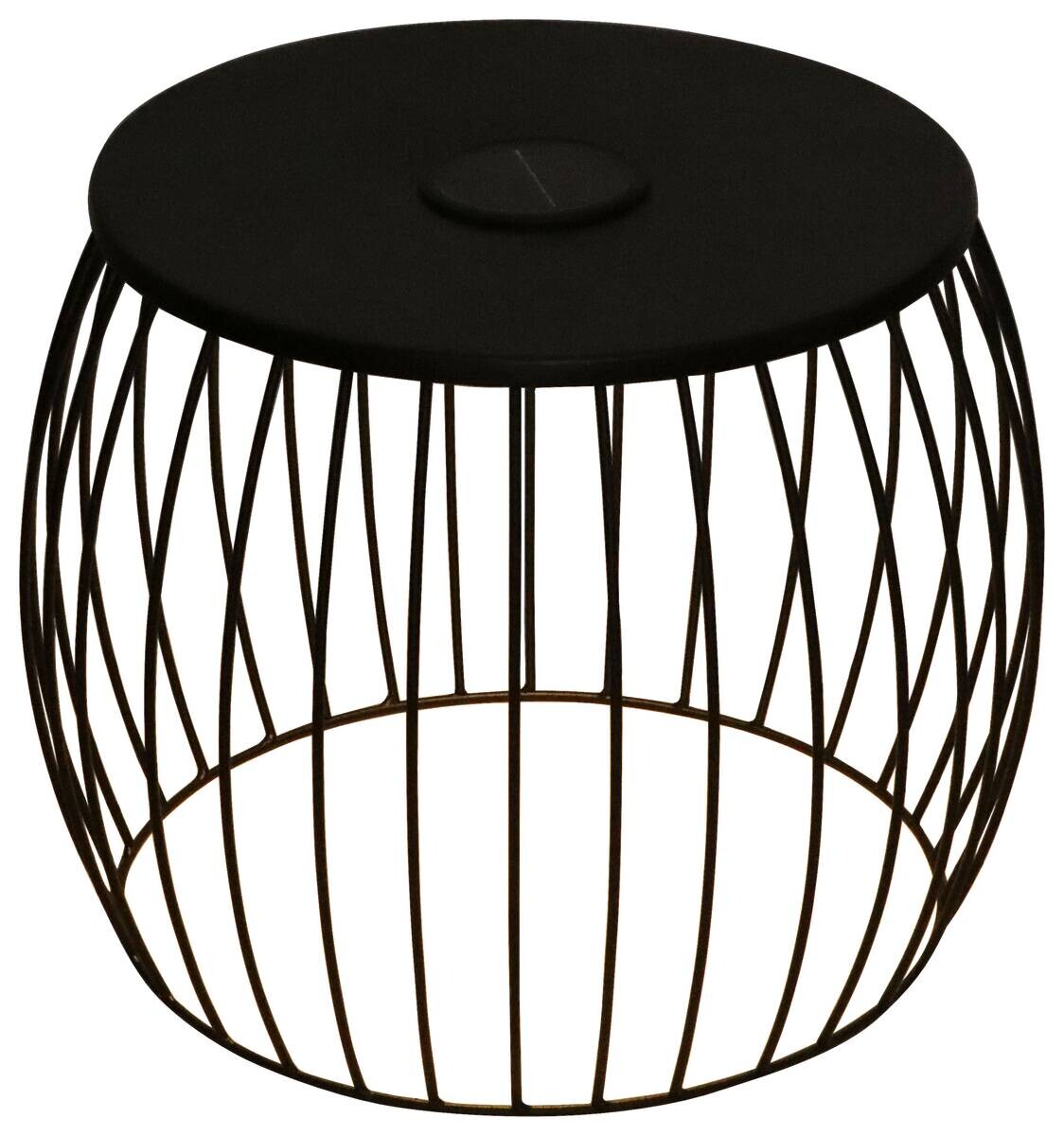 POCOline Beistelltisch schwarz Metall H/D: ca. 37x40 cm
