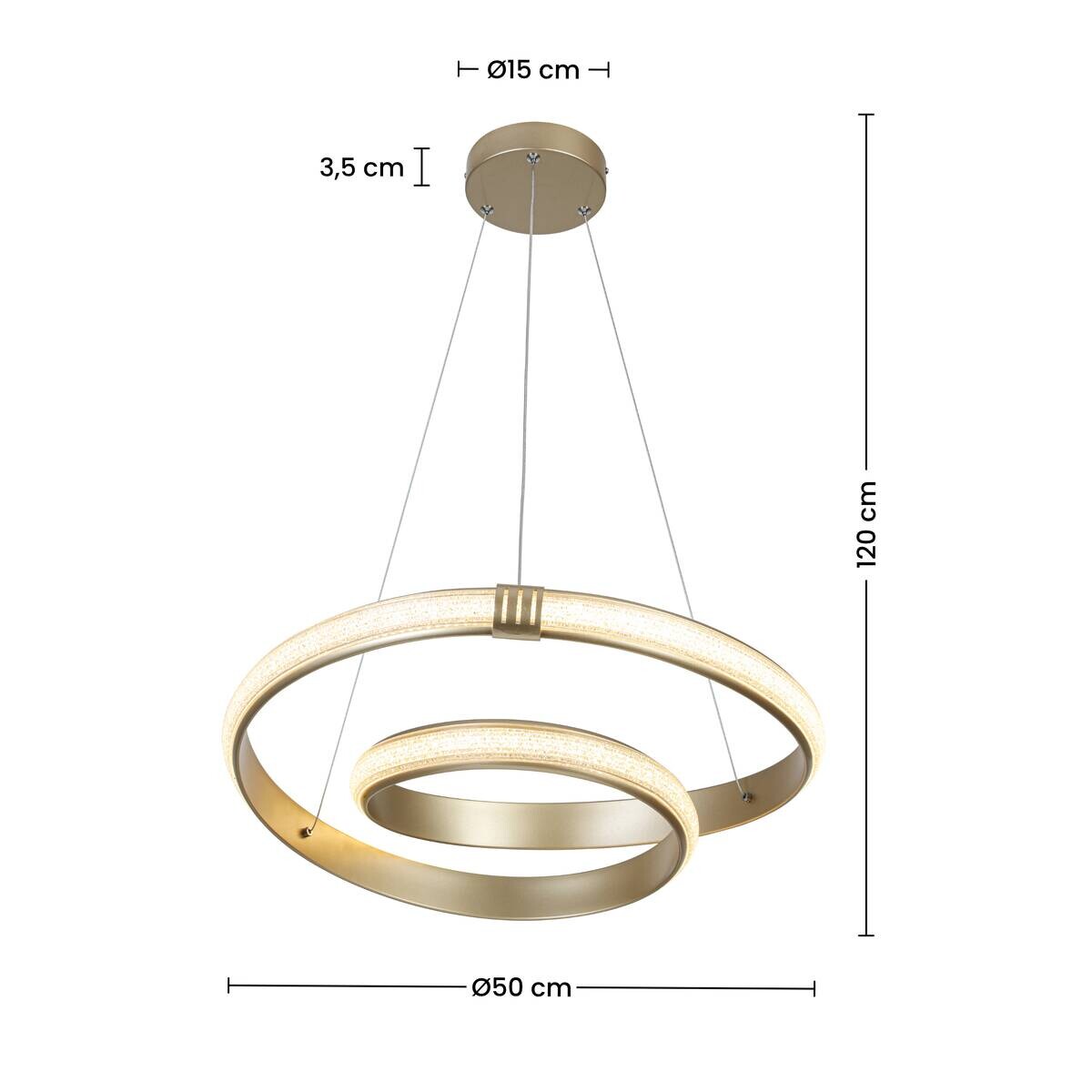 Nolo LED-Pendelleuchte Shine champagner