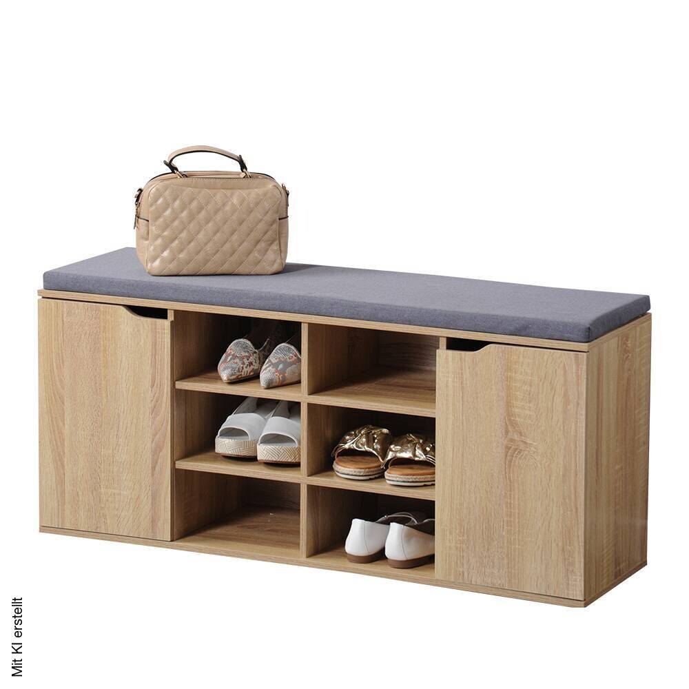 Kesper Schuhschrank mit Sitzkissen weiß Spanplatte B/H/T: ca. 103x48x30,5 cm