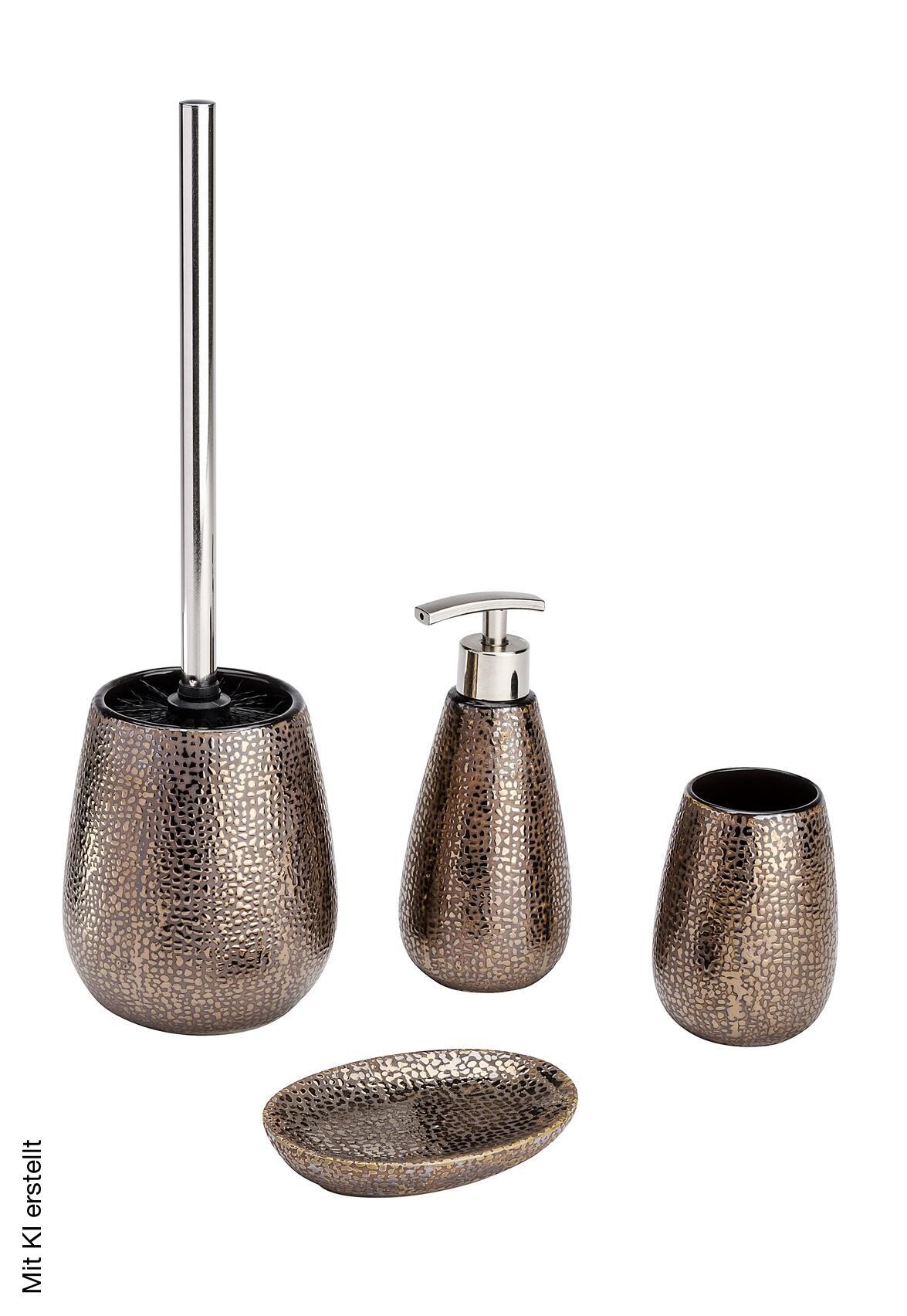 WENKO Seifenspender Marrakesh braun Keramik B/H/L: ca. 8x18x8 cm