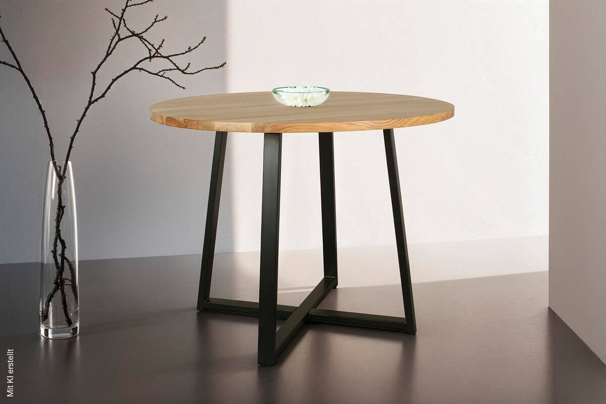 Tisch ARROW schwarz natur H/D: ca. 77x100 cm