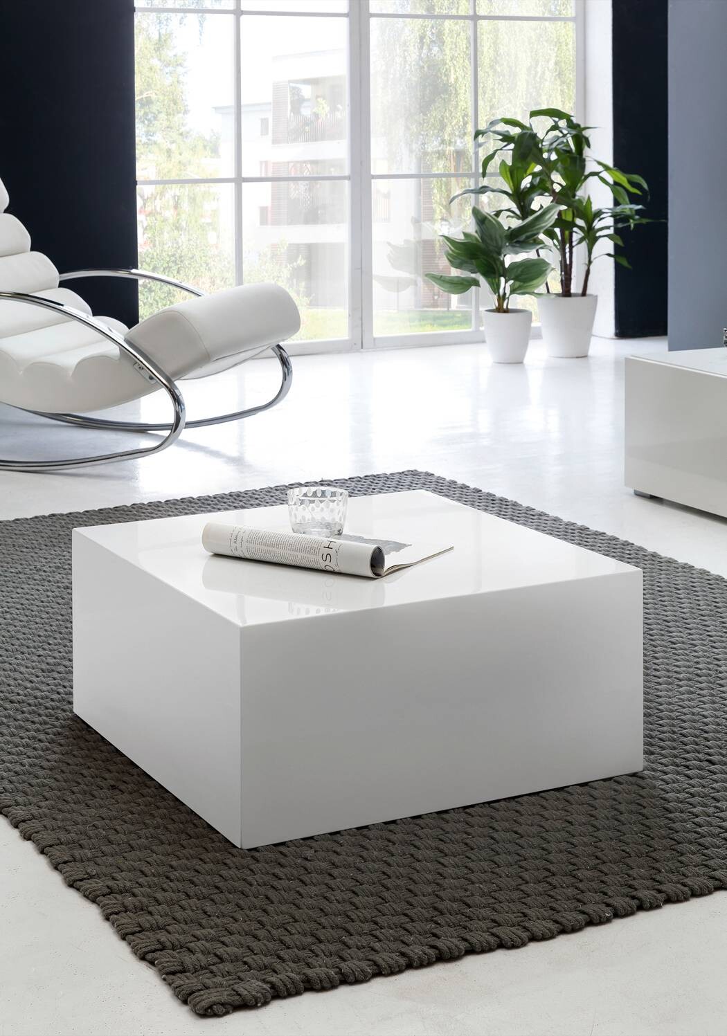 Wohnling Couchtisch weiß MDF B/H/T: ca. 60x30x60 cm