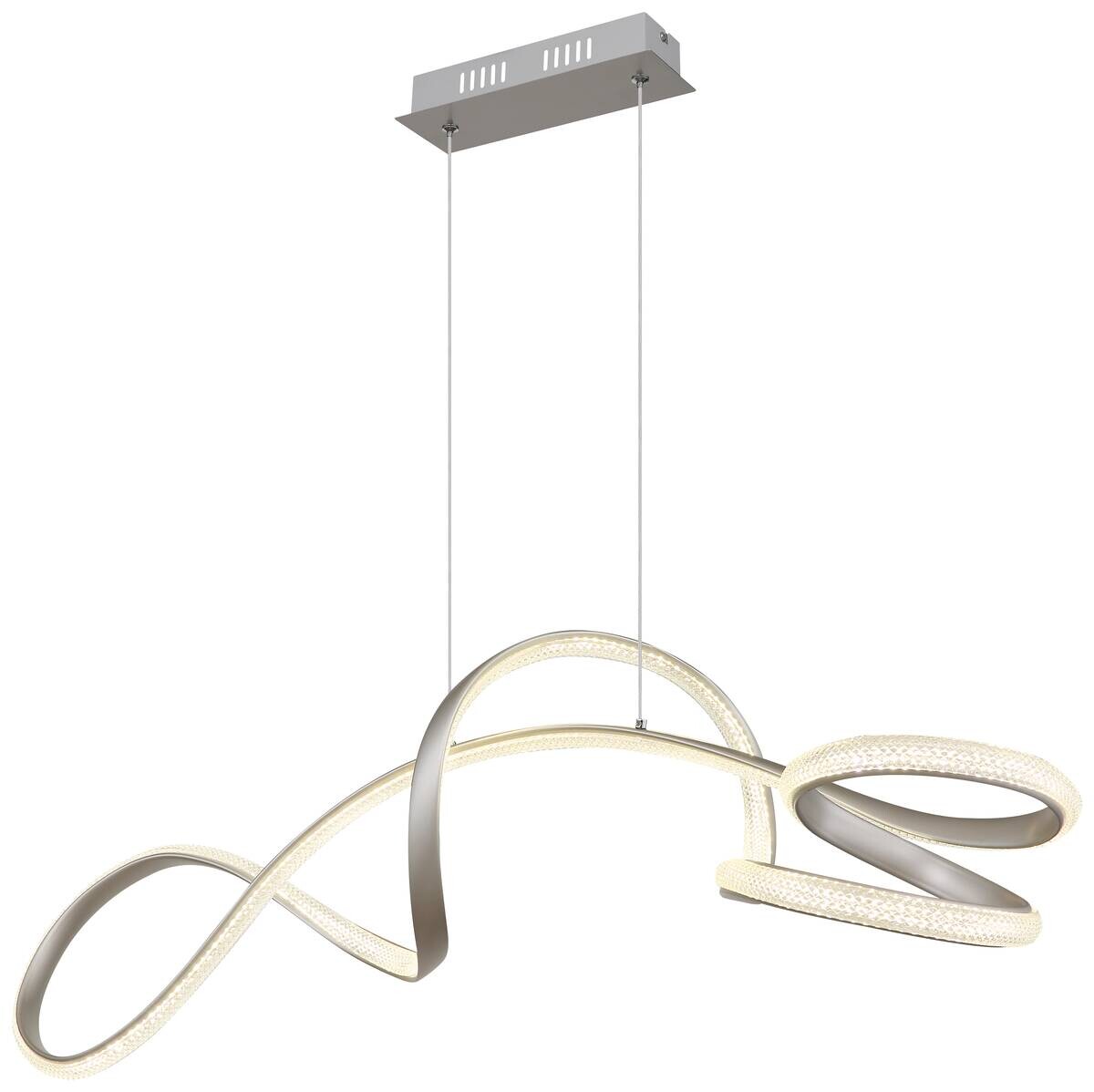 GLOBO LED-Pendelleuchte SWIRL 67341N nickel Metall Kunststoff B/H/L: ca. 33x120x108 cm 1.0 Brennstellen