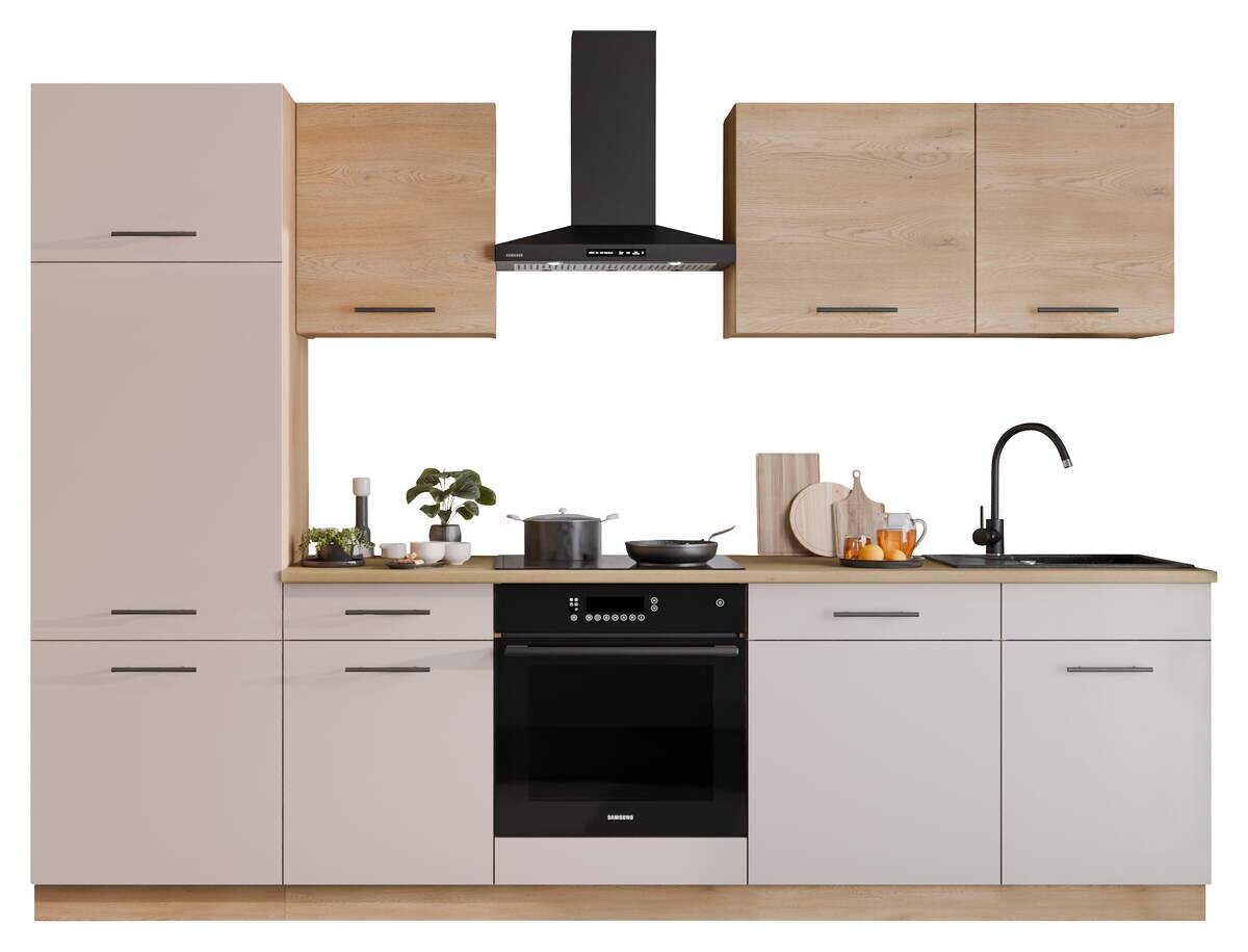 Küchenblock Max II Cashmere Eiche Nachbildung B/H/T: ca. 280x200x60 cm