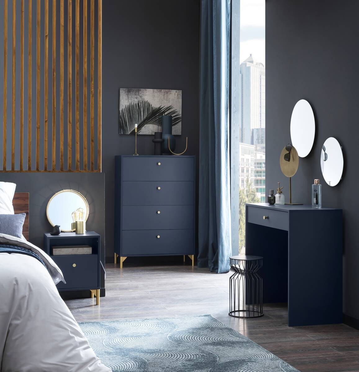 Nachtkonsole Alfa blau B/H/T: ca. 40,3x53,2x33,5 cm