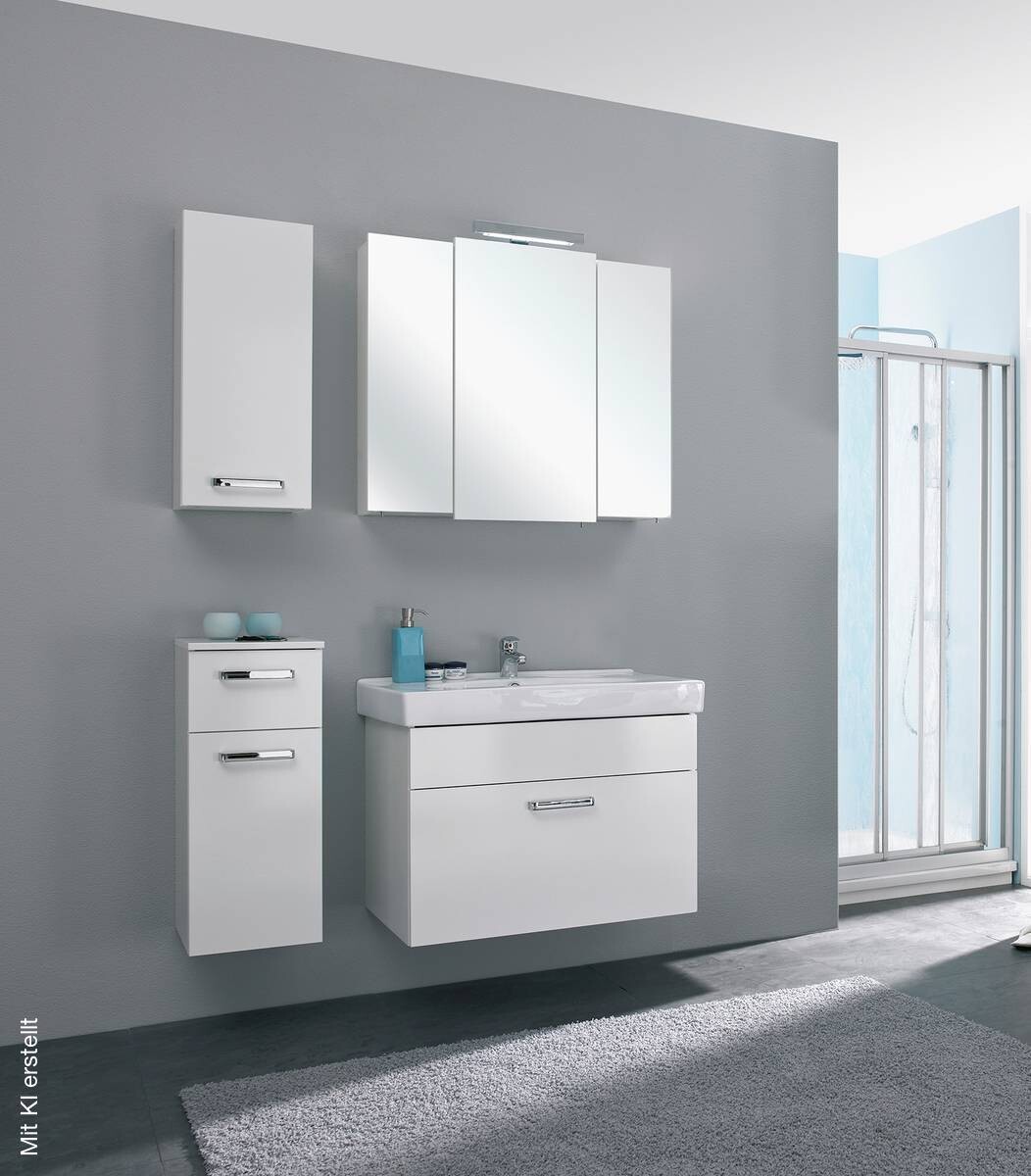 Badezimmer-Set Quickset 312 weiß glanz B/H/T: ca. 113x200x48 cm