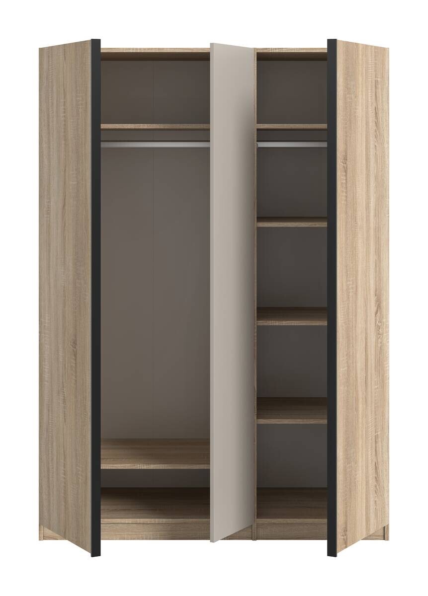 Kleiderschrank OAKLAND Eiche Sonoma Nachbildung Cashmere B/H/T: ca. 130x183x53 cm