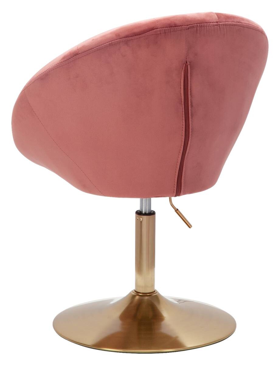 Wohnling Sessel rosa gold Samt Eisen B/H/T: ca. 67x80x62 cm