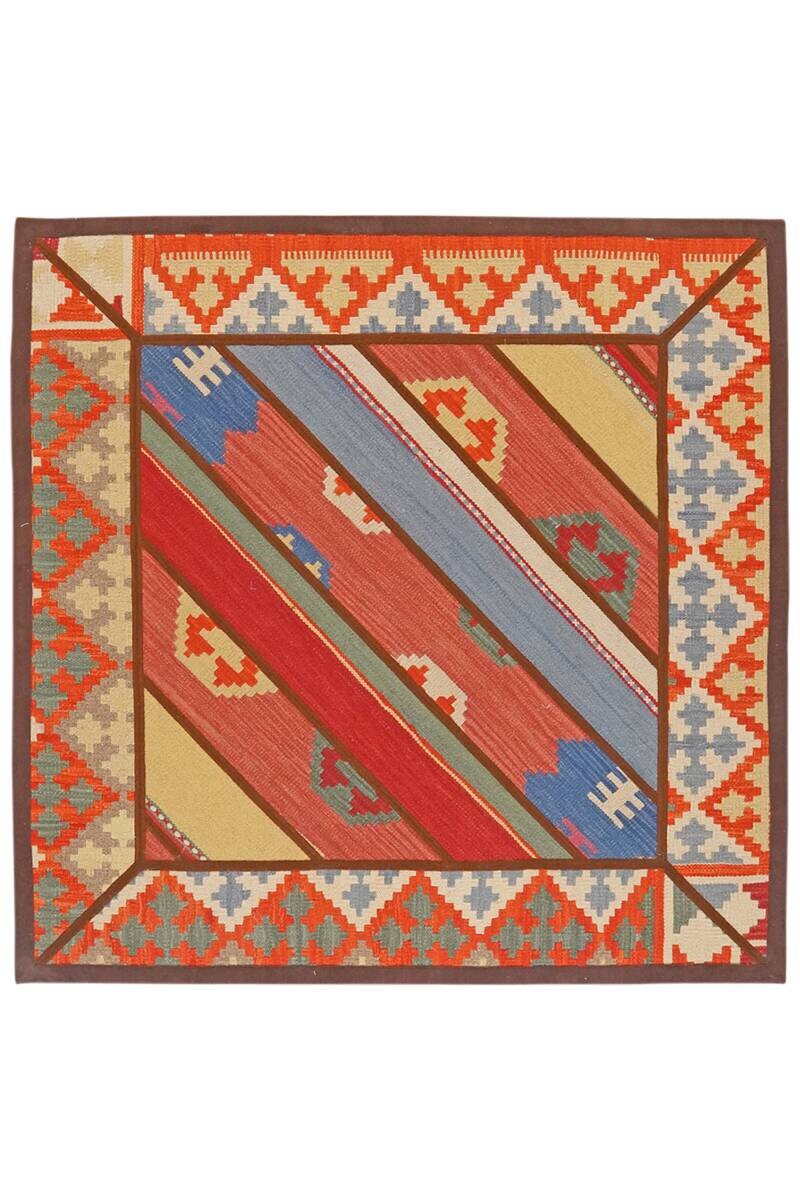 PersaTepp Teppich Kelim Tekkehdouz bunt B/H/L: ca. 120x1x120 cm