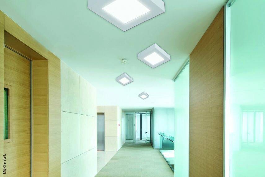 Näve Leuchten LED Deckenleuchte NV1101923 weiß Aluminium B/H/L: ca. 17x4x17 cm null 1 Brennstellen
