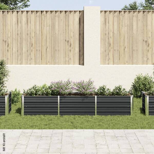 Garten-Hochbeet anthrazit Stahl B/H/L: ca. 40x45x240 cm