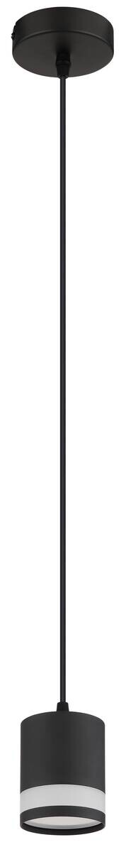 GLOBO Hängeleuchte Opal schwarz Metall Kunststoff H/D: ca. 120x10 cm 1.0 Brennstellen