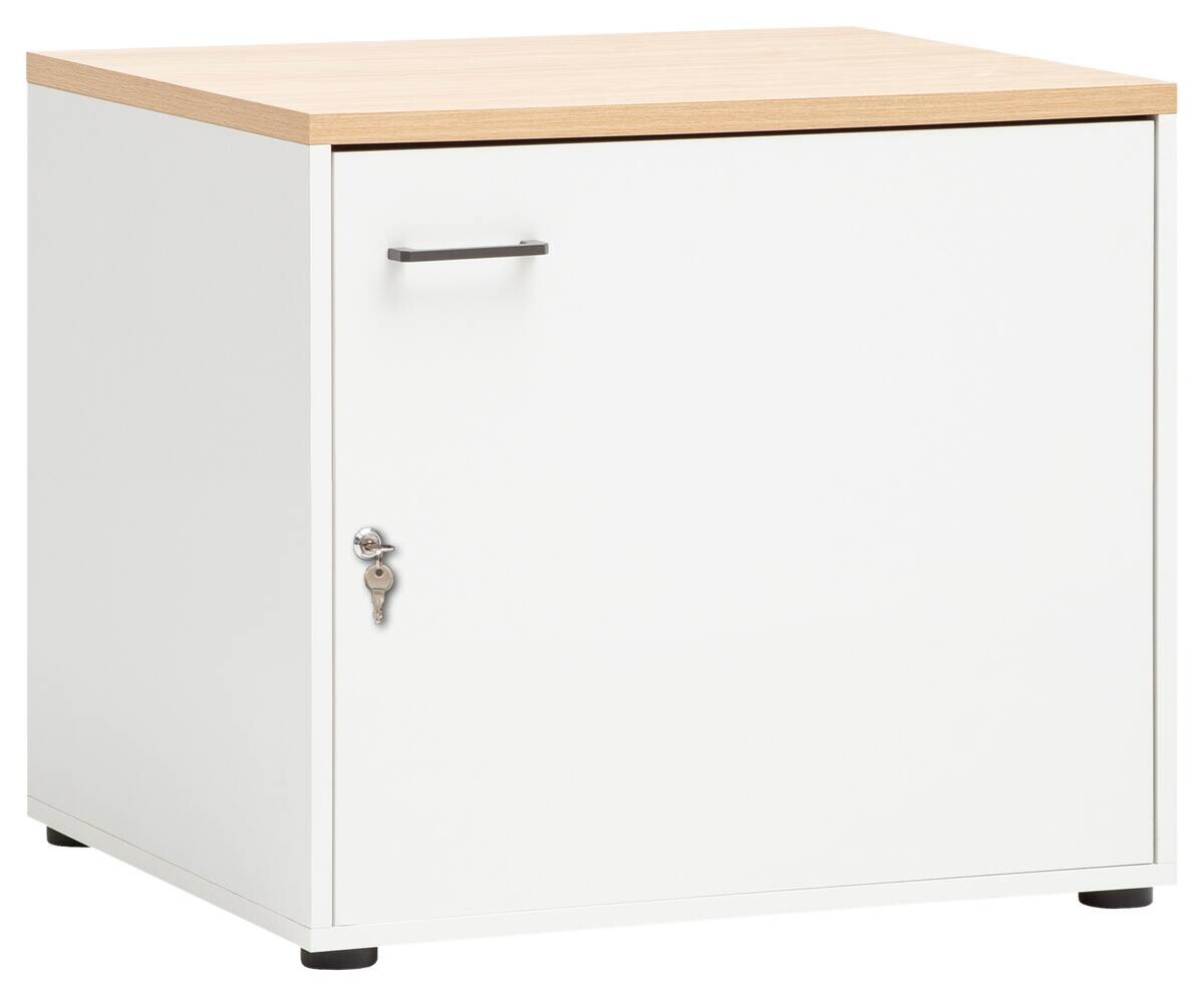 Unterschrank Solea weiß matt Eiche hell Nachbildung B/H/T: ca. 67,1x60x60 cm