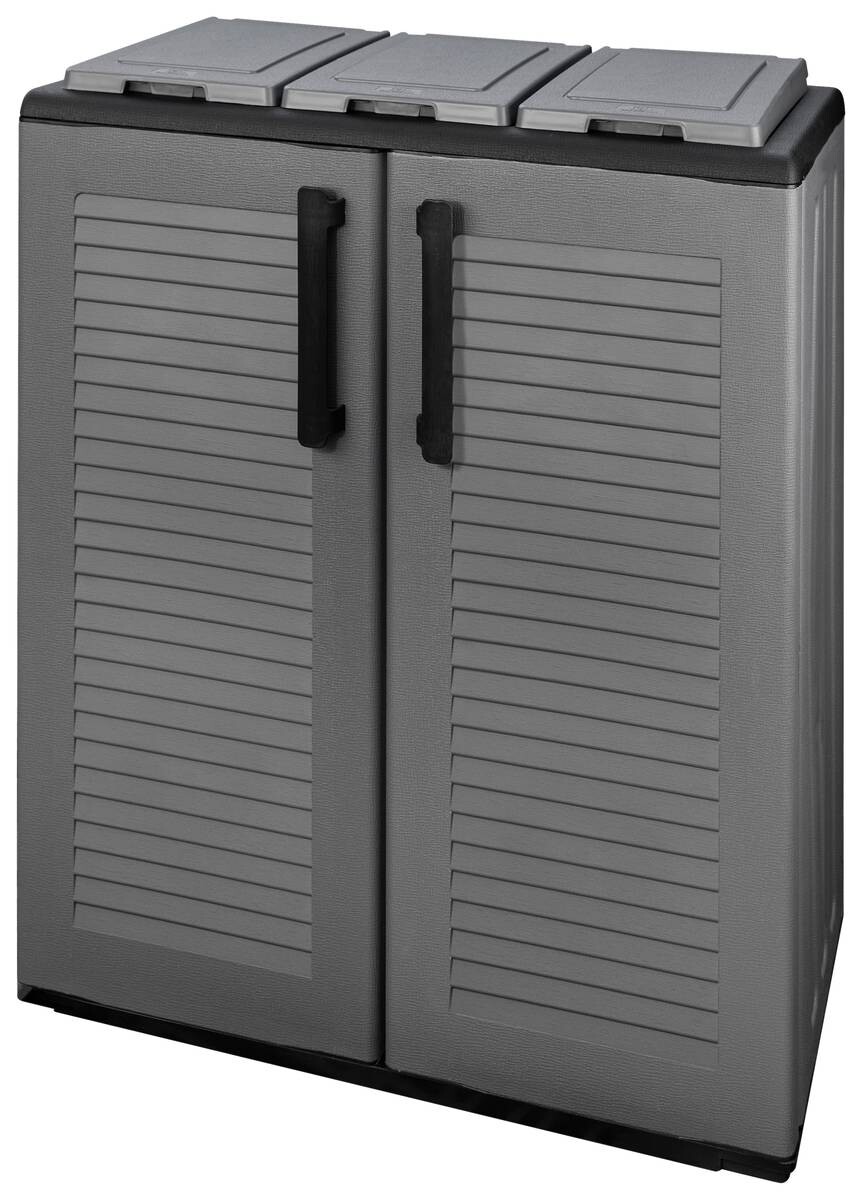 ArtPlast Mülltrennungsschrank Easy grau Kunststoff B/H/T: ca. 68x84x34 cm