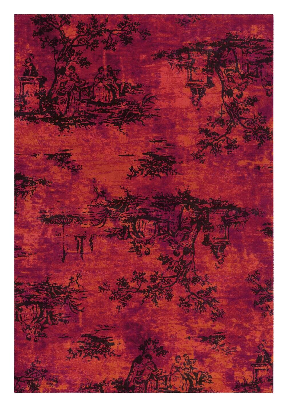 Arte Espina Flachflorteppich Vintage 5206 rot B/H/L: ca. 120x0,4x180 cm