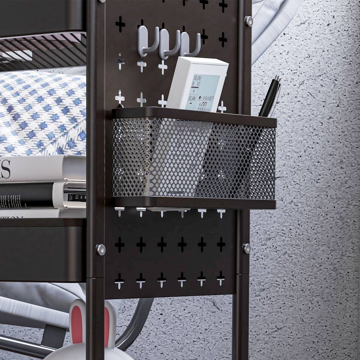 HOMCOM Küchenwagen schwarz Edelstahl B/H/L: ca. 30,5x53,5x75 cm