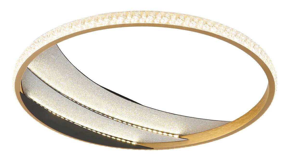 GLOBO Deckenleuchte schwarz gold klar Metall Aluminium Kunststoff H/D: ca. 6x41 cm 1 Brennstellen