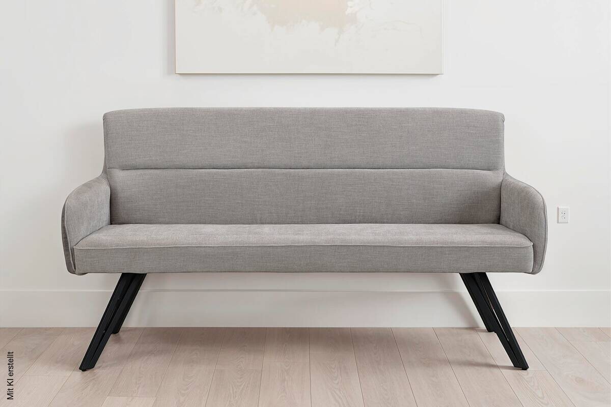 Sitzbank TINO schwarz grau Metall Microfaser B/H/T: ca. 160x94x67 cm
