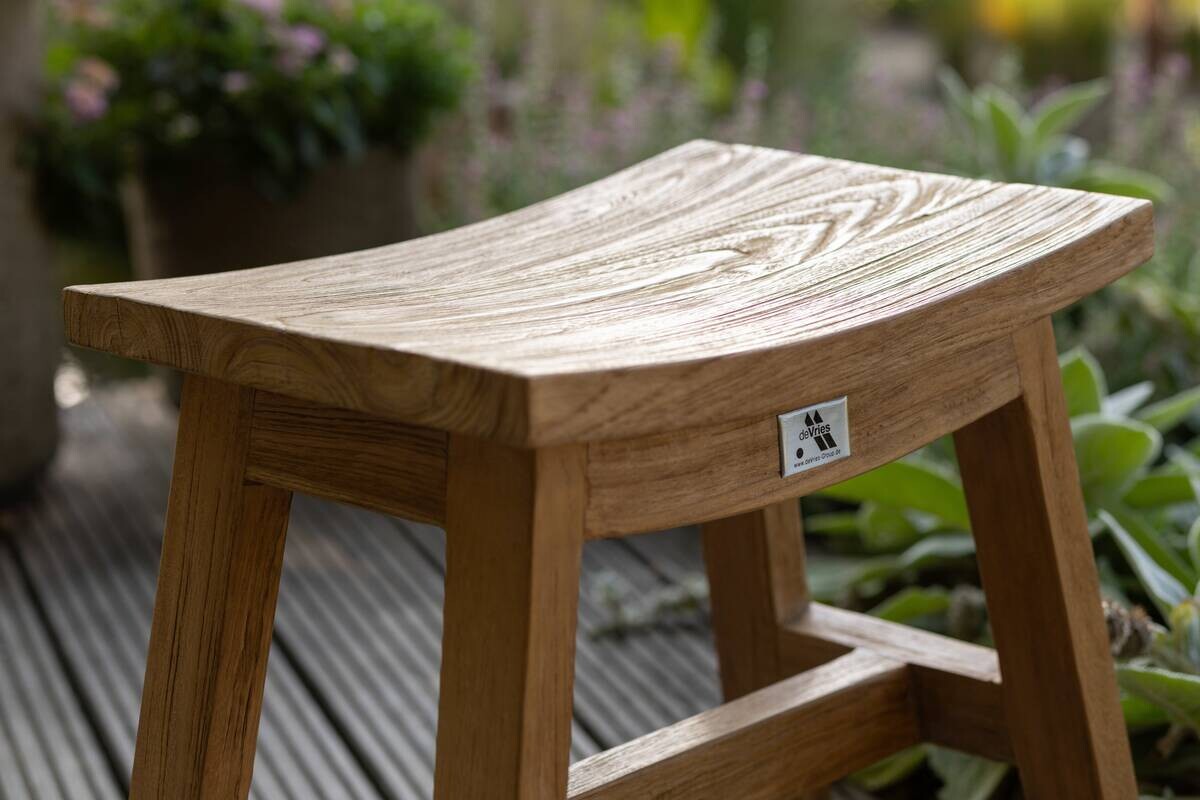 deVries Hocker teak B/H/L: ca. 45x33x50 cm