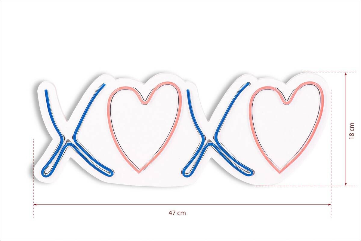Opviq LED-Wandleuchte rosa blau PVC B/H/T/L: ca. 46x18x2x46 cm
