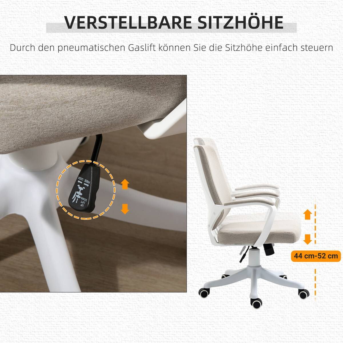 Drehstuhl 921-536BG beige weiß