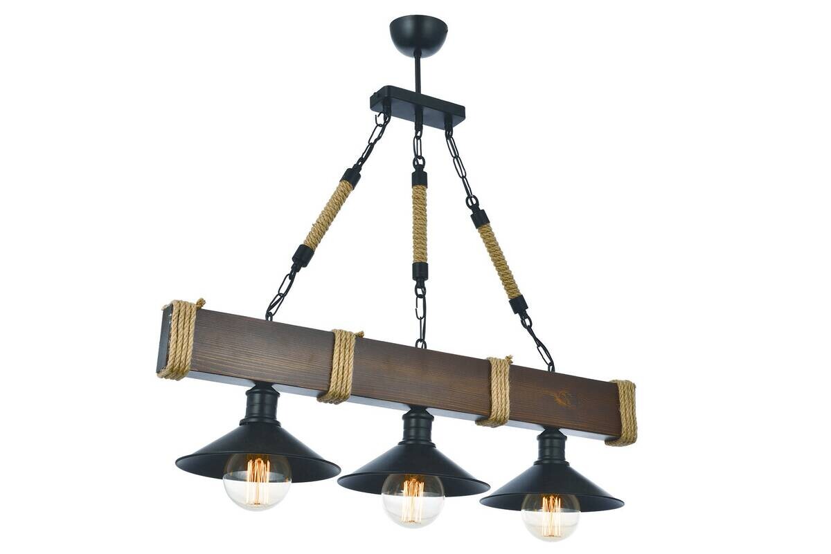 Pendelleuchte schwarz nussbaum Metall B/H/T/L: ca. 20x75x20x70 cm E27 1 Brennstellen