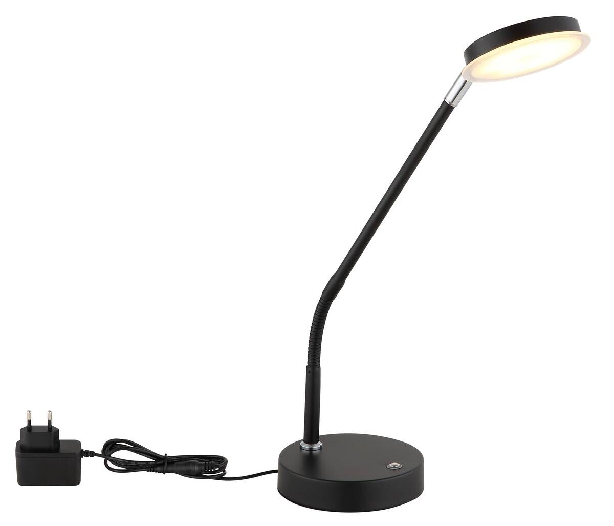 GLOBO Tischleuchte mattschwarz Metall B/H/L: ca. 13x52x43 cm 1 Brennstellen