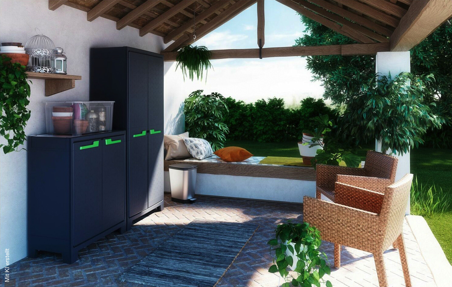 Kunststoffschrank Moby grau Kunststoff B/H/T: ca. 80x100x44 cm