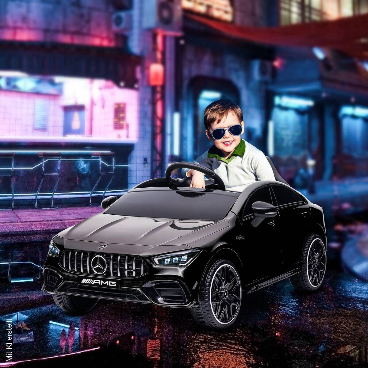 AIYAPLAY Kinder-Elektroauto schwarz B/H/L: ca. 61x45x110 cm