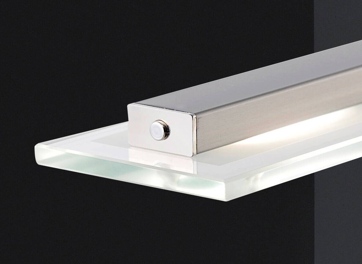 Fischer & Honsel LED-Pendelleuchte 67672 nickel matt Chrom Glas Metall B/H/T: ca. 64x150x9 cm 1 Brennstellen