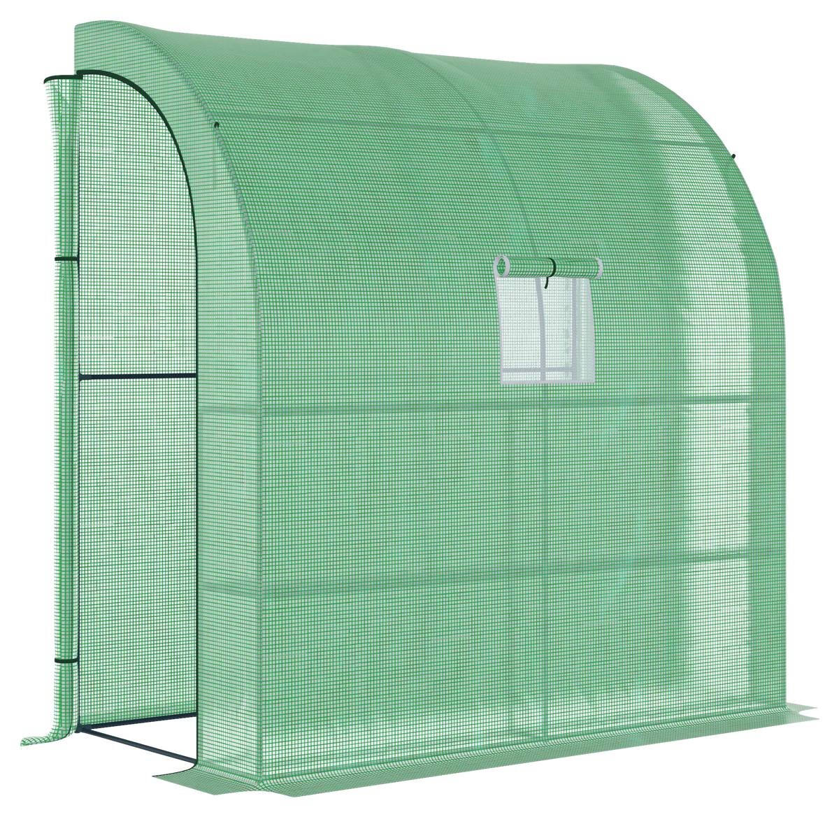 Outsunny Foliengewächshaus mit 4 Regalen B/H/L: ca. 100x213x200 cm weiß