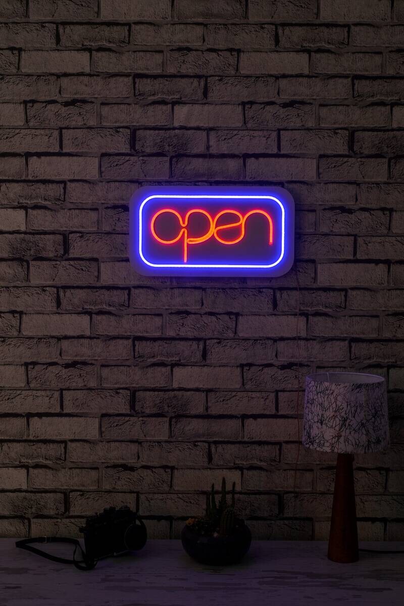 Opviq LED-Wandleuchte rot blau PVC B/H/T/L: ca. 40x22x2x40 cm