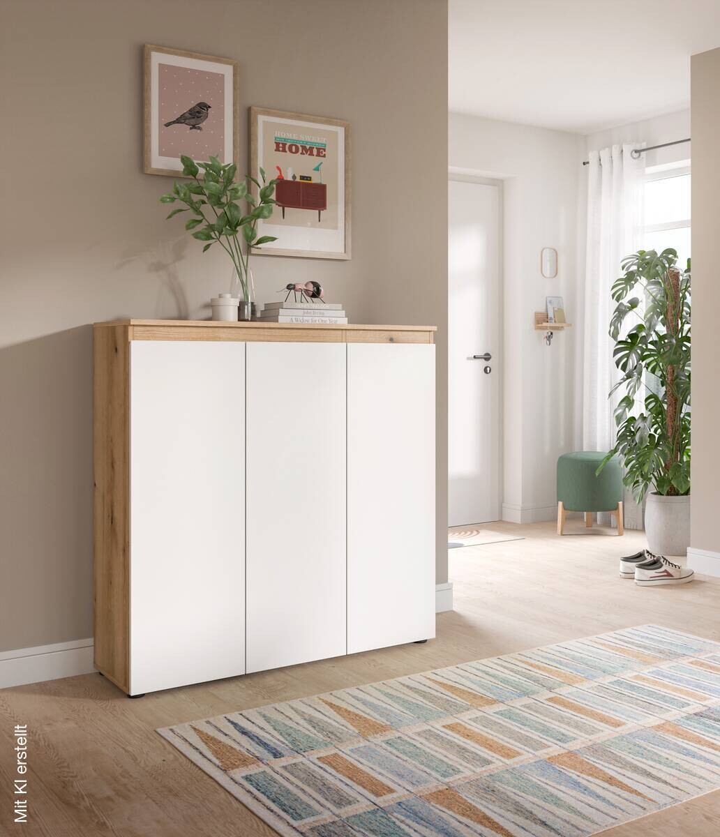 Schrank SCARPA Evoke Oak Nachbildung weiß B/H/T: ca. 105x111x37 cm