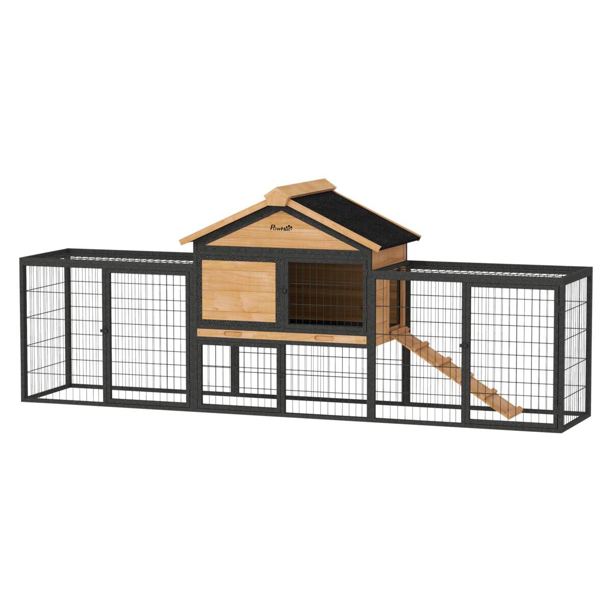 PawHut Kaninchenstall gelb Stahl B/H/L: ca. 53x86x217 cm