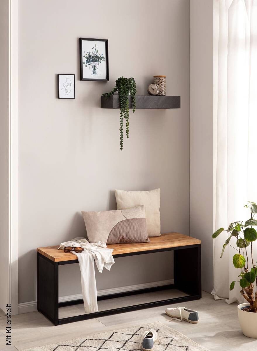 Wandregal grau B/H/T: ca. 60x10x20 cm