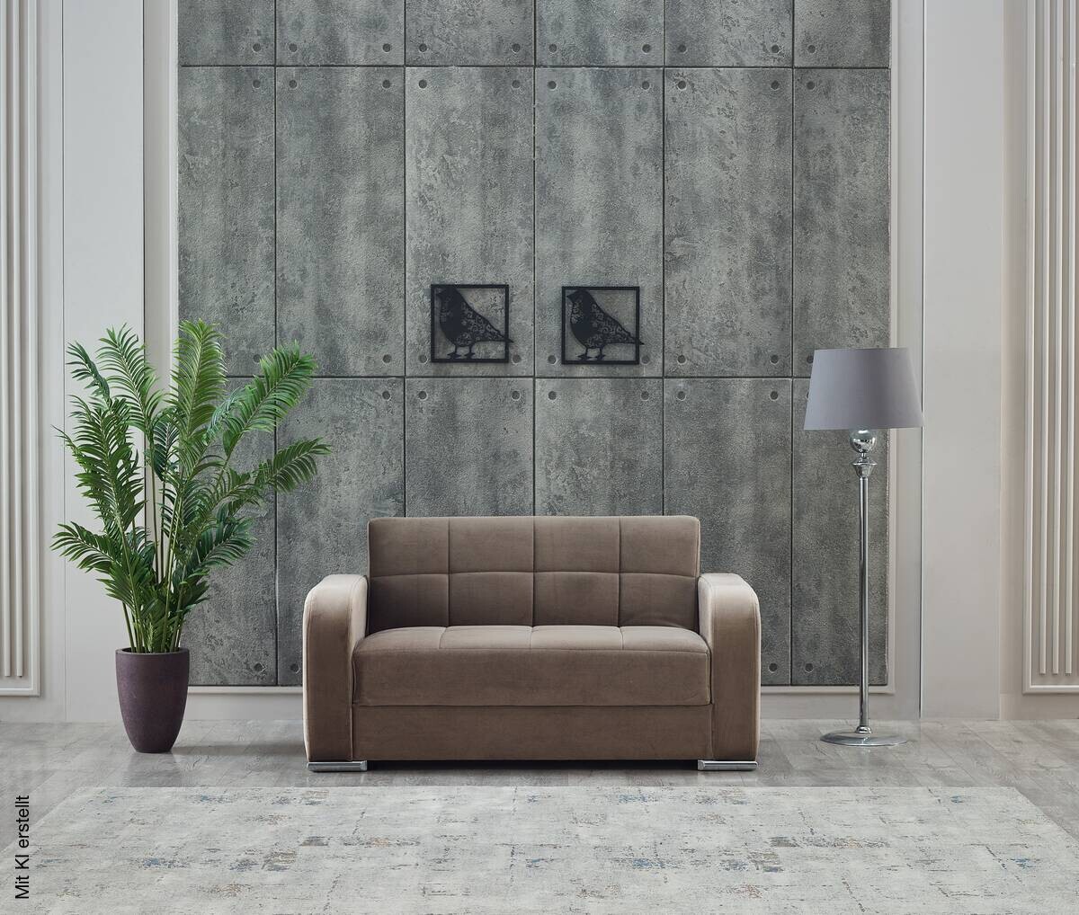 Sofa graubraun Microfaser B/H/T: ca. 150x85x83 cm