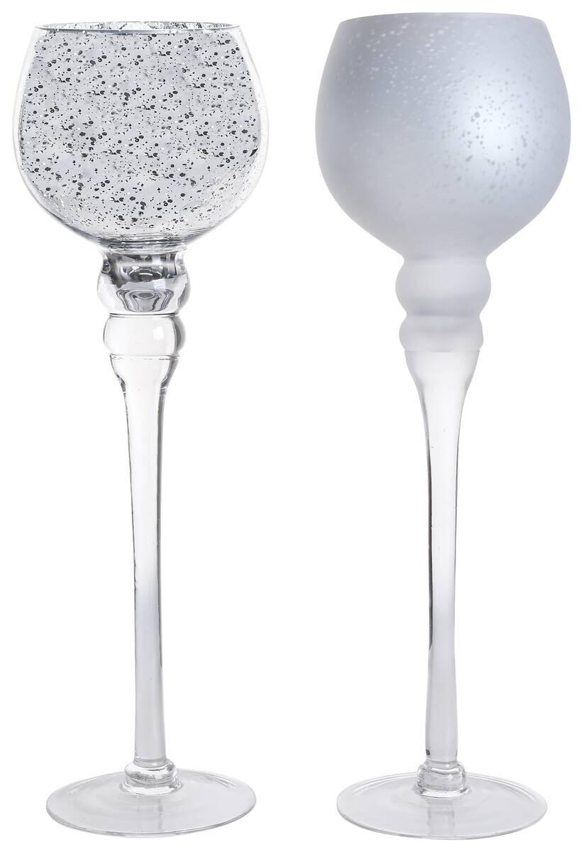 Windlicht silber Glas B/H/L: ca. 12,5x40x12,5 cm