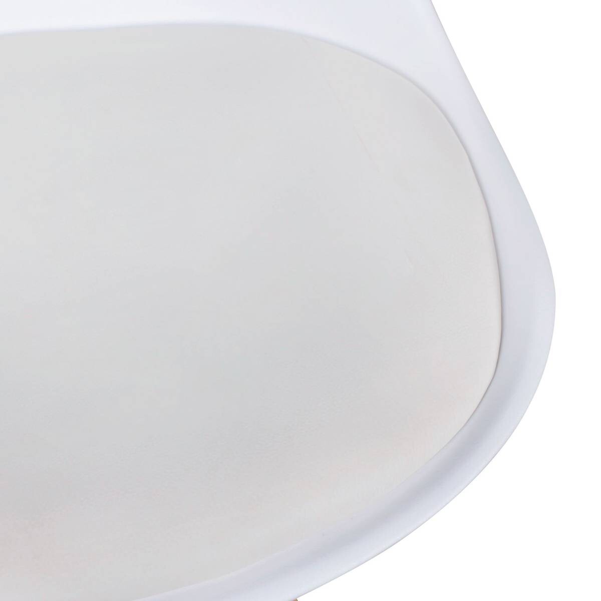 Stuhl 2er-Set weiß natur Kunststoff Echtholz Kunstleder B/H/T: ca. 52x87x49 cm