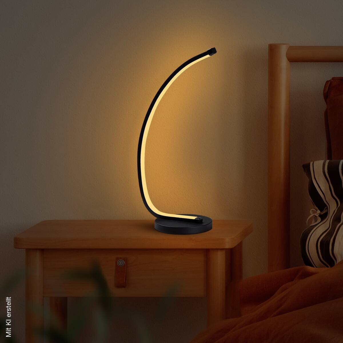 Opviq LED-Tischleuchte schwarz B/H/T: ca. 18x43x13 cm