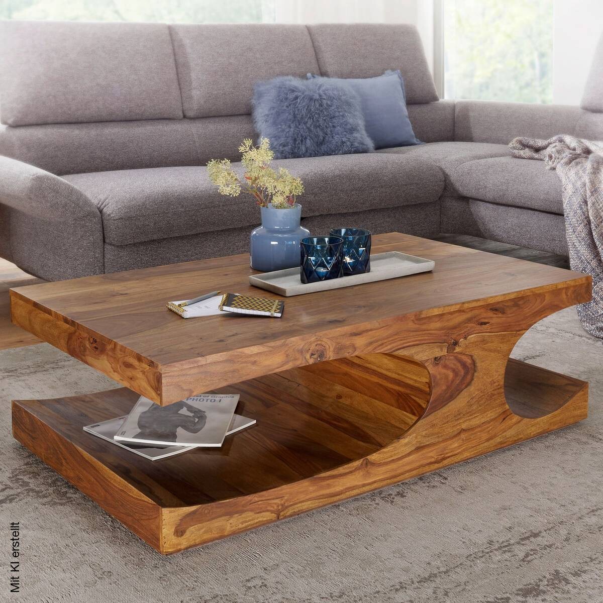 Couchtisch braun B/H/T: ca. 118x38x70 cm